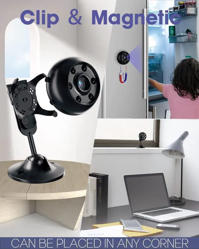 Alt view image 3 of 5 - JesCookal Hidden Camera WiFi Mini Spy Camera Wireless HD 1080P Small Camera with Motion Detection for Home Security and Outdoor Nanny Cams