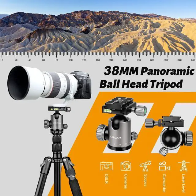 Alt view image 4 of 5 - JOILCAN Tripod for Camera, 81" Camera Tripod DSLR Tripod, 83" Aluminum Camera Tripods & Monopods, Heavy Duty Travel Tripod for Binoculars Laser Level Spotting Scope, Professional Complete Tripod Units