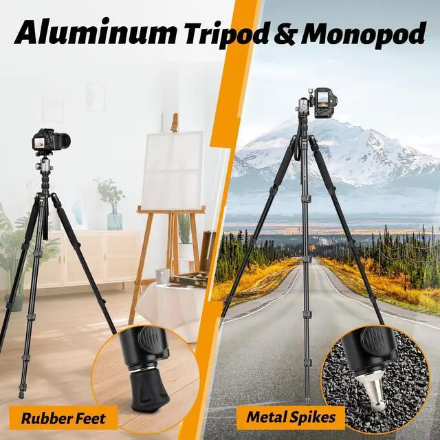 Alt view image 5 of 5 - JOILCAN Tripod for Camera, 81" Camera Tripod DSLR Tripod, 83" Aluminum Camera Tripods & Monopods, Heavy Duty Travel Tripod for Binoculars Laser Level Spotting Scope, Professional Complete Tripod Units