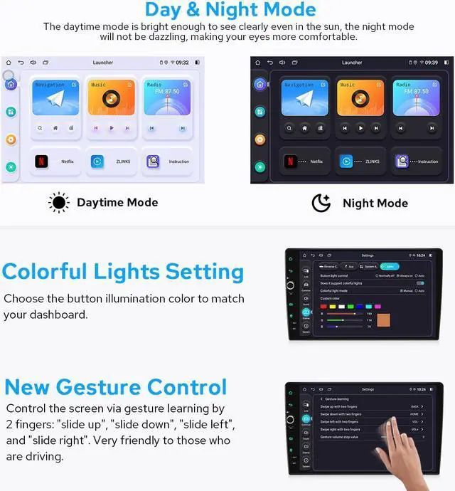 Alt view image 4 of 5 - JOYING Radio for Toyota Tundra 2007-2013 & Toyota Sequoia 2008-2018 Android 12 Car Stereo 10.1" Touch Screen 8GB+128GB with Wireless Carplay Android Auto Bluetooth Plug and Play Head Unit(JY-TZ167N8)