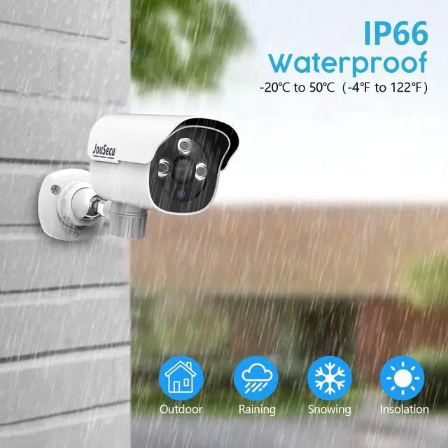 Alt view image 2 of 5 - JouSecu 5MP PoE Camera Waterproof Outdoor Indoor Replacement Bullet Security Cameras, Only Compatible with Jousecu PoE NVR Security System(Model:N2441/N2440/N2482)