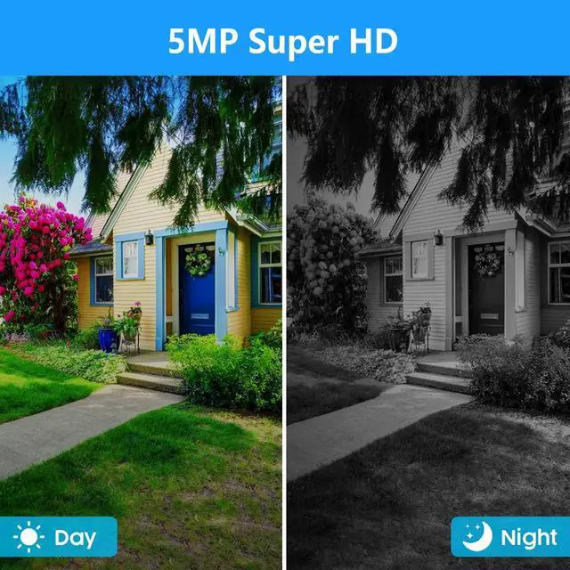 Alt view image 3 of 5 - JouSecu 5MP PoE Camera Waterproof Outdoor Indoor Replacement Bullet Security Cameras, Only Compatible with Jousecu PoE NVR Security System(Model:N2441/N2440/N2482)