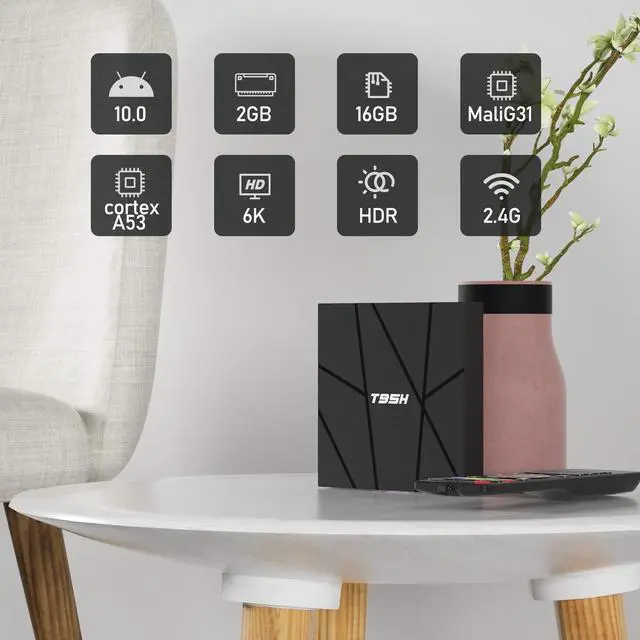 Alt view image 2 of 5 - Android TV Box 10.0 2GB RAM 16GB ROM Android Box Smart TV Box Allwinner H616 Quad-core 6K TV Box Support H.265, 3D, 2.4G Wifi, 10/100M Ethernet