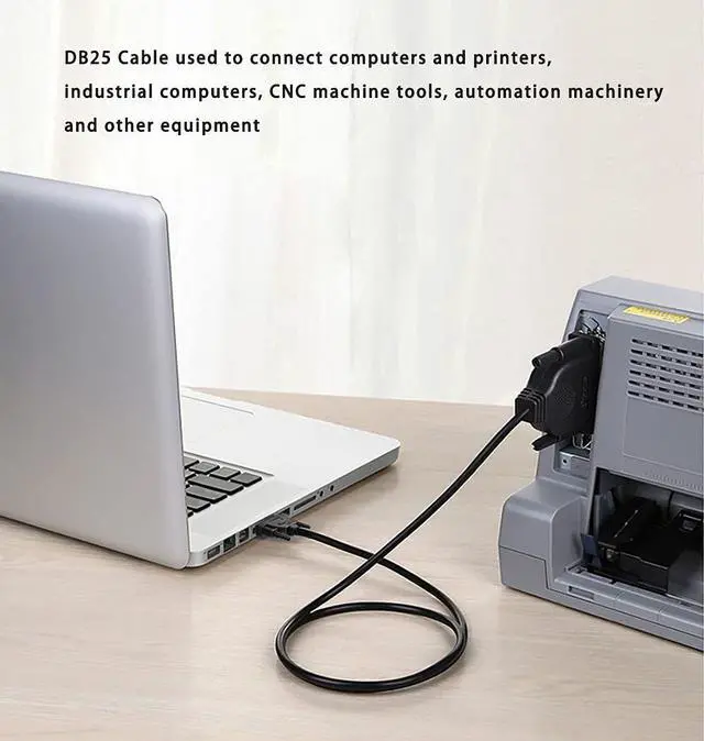 Alt view image 5 of 5 - JUXINICE DB25 Male to Male Cable 16FT, 26awg Tinned Copper Wires,Double-Shielded with Foil &Metal Braid, D-SUB 25 PIN RS232 Serial Cable in Black, OD:8.0mm