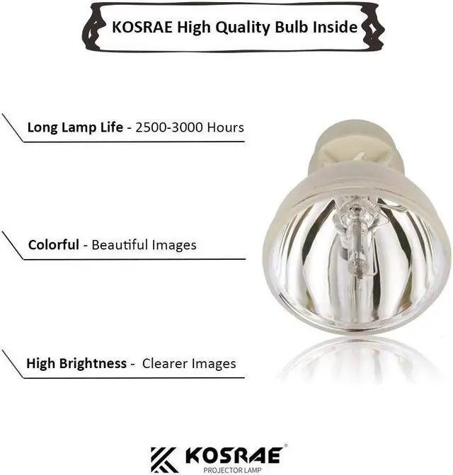 Alt view image 4 of 5 - KOSRAE NP07LP Replacement Lamp Bulb with Housing for NEC NP300 NP400 NP410W NP500 NP500W NP500WS NP510W NP510WS NP600 NP600S NP610 NP610S 60002447 Projector