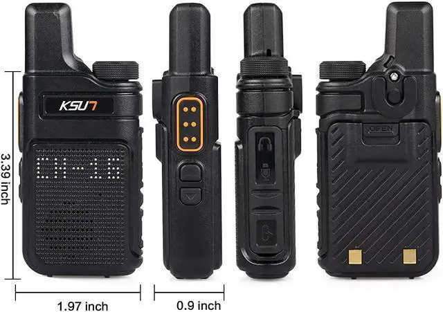 Alt view image 4 of 5 - Walkie Talkies with Earpiece and Mic Set, 2 Pack Security LED for Adults Radio Long Range with Mic Waterproof VOX 4000mAh Rechargeable Lithium Ion Battery for Hiking Camping KSUN M6