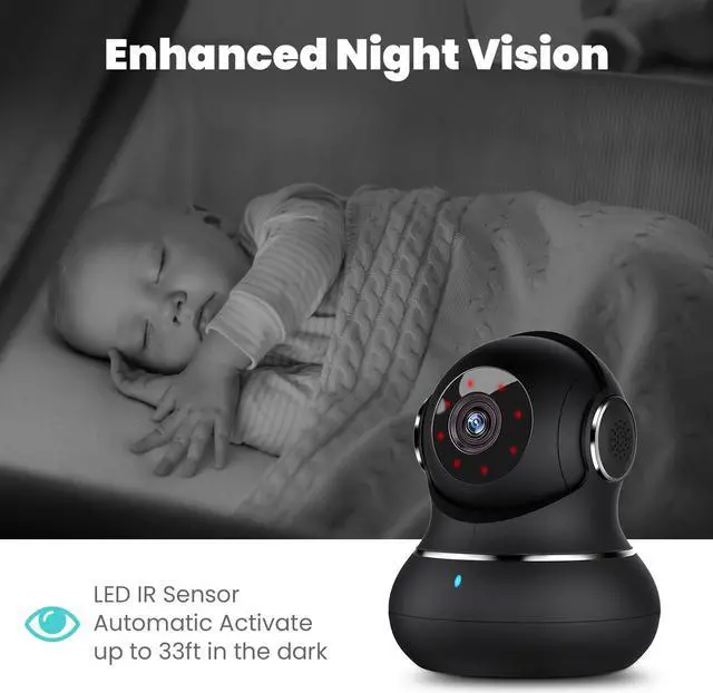 Alt view image 3 of 5 - 5ghz Indoor Security Camera, Litokam 5MP Cameras for Home Security with 5G/2.4G Dual-Band, Pet Camera with Phone App, AI Motion/Cry Detection, 360 Auto Tracking, Night Vision, Compatible Onvif/Alexa