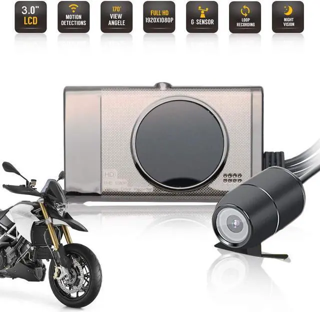 Alt view image 3 of 5 - Driving recorder Camera 3" LCD HD Motorcycle Car Action Dual Camera Video Recorder Dash Cam Night Vision 5V Motorcycle Car Driving recorder Camera Video Recorder Dash Cam Night Vision