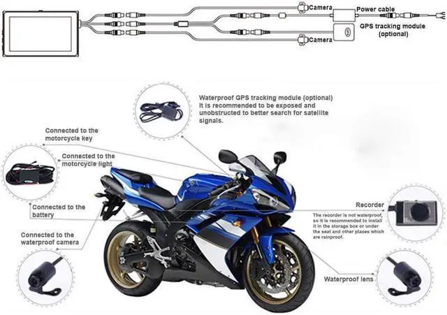 Alt view image 5 of 5 - Driving recorder Camera 3" LCD HD Motorcycle Car Action Dual Camera Video Recorder Dash Cam Night Vision 5V Motorcycle Car Driving recorder Camera Video Recorder Dash Cam Night Vision