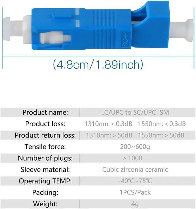 Alt view image 2 of 5 - 12 Pcs SC to LC Adapter,SingleMode 9/125um SC Male to LC Female Hybrid Optical Fiber Adapter Connector,Optical Equipment Tool for Visual Fault Locator,Optical Power Meter,Digital Communication