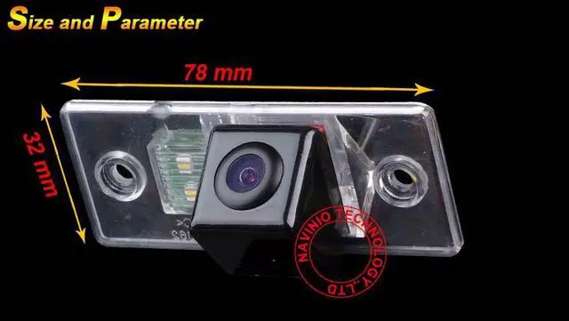 Alt view image 3 of 5 - Navinio Backup Camera Waterproof Rear-View License Plate Parking Vehicle Camera for VW Scirocco Fabia Seat Tiguan Touareg Santana Golf 5 V Passat Polo Skoda