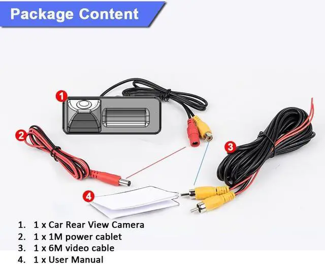 Alt view image 4 of 5 - Navinio Backup Camera Waterproof Rear-View License Plate Parking Vehicle Camera for VW Scirocco Fabia Seat Tiguan Touareg Santana Golf 5 V Passat Polo Skoda