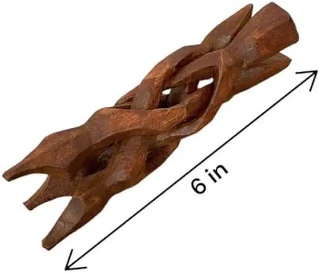 Alt view image 2 of 5 - NESSASTORES 24 Wooden Tripod Stand - 6" Hand Carved Room Decor Holder, Ideal Crystal Ball Stand, Rock Stand, Vase Holder Stand for Abalone Shell, Decorative Bowl, Sphere, or Geode JC-046