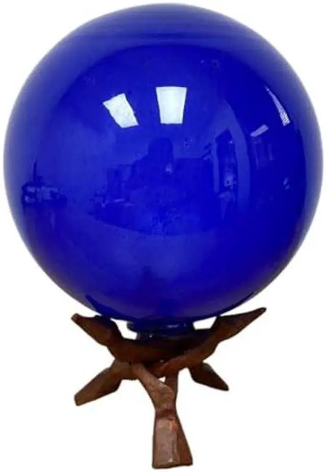 Alt view image 5 of 5 - NESSASTORES 24 Wooden Tripod Stand - 6" Hand Carved Room Decor Holder, Ideal Crystal Ball Stand, Rock Stand, Vase Holder Stand for Abalone Shell, Decorative Bowl, Sphere, or Geode JC-046