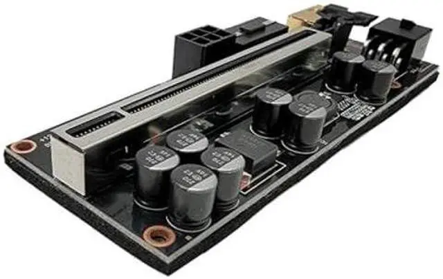 Alt view image 2 of 5 - Nerd Gearz 6 Pack PCI-E 16X to 1X GPU VER010S Plus Riser (Dual-6pin / MOLEX) with LED Graphics Extension Ethereum ETH GPU Mining Powered Riser Adapter Card