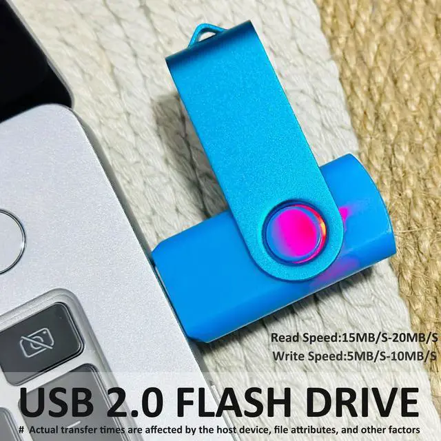 Alt view image 2 of 5 - 16GB USB Flash Drive 10 Pack, Nicepicten Bulk USB 2.0 Thumb Drive Memory Stick Pendrive Jump Drive Zip Drive USB Key with Lanyard Label, Blue Swivel Memorias USB for Office, Back to School & Bussiness