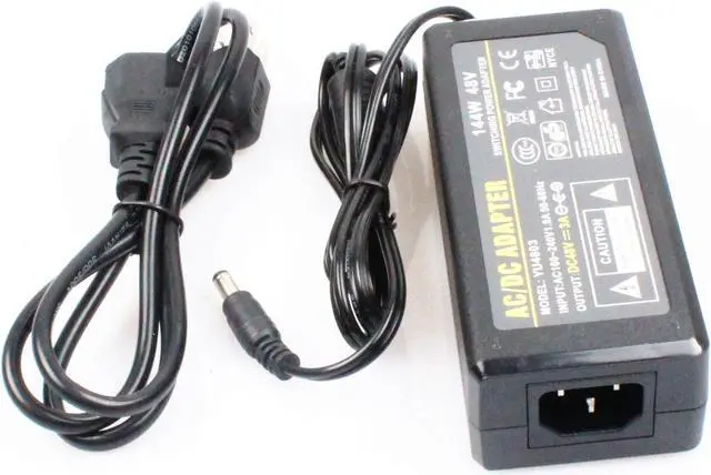 Alt view image 5 of 5 - NOYITO 48V 3A 144W Adapter AC 120V 100-240V 50 60 Hz to DC 48V Power Supply Charger Transformer 5.5 x 2.5 2.1mm Interface Suitable for LED Strip Light CCTV Camera POE Switch