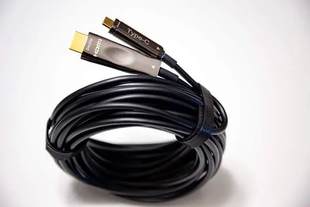 Alt view image 4 of 5 - Pacroban Fiber Optic USB Type-C to HDMI Cable - 4K 60Hz, Thunderbolt 3 Compatible, Long (25 feet)