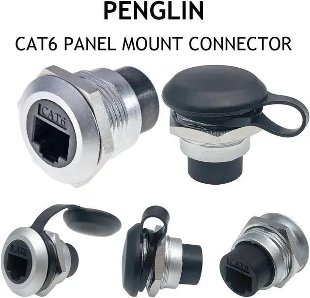 Alt view image 2 of 5 - PENGLIN 5PCS RJ45 CAT6 Panel Mount Connector, CAT6 Ethernet LAN Pass Through Coupler, Female to Female Network Bulkhead Socket