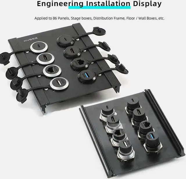 Alt view image 4 of 5 - PENGLIN 5PCS RJ45 CAT6 Panel Mount Connector, CAT6 Ethernet LAN Pass Through Coupler, Female to Female Network Bulkhead Socket