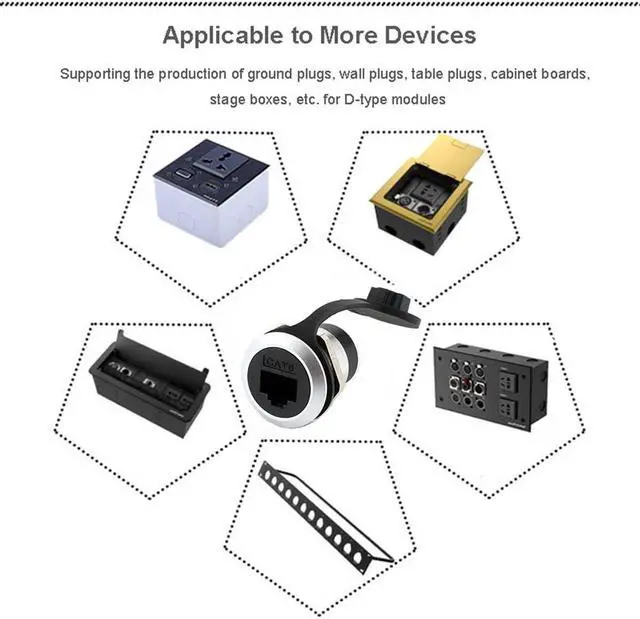 Alt view image 3 of 5 - PENGLIN 5PCS RJ45 CAT6 Panel Mount Connector, CAT6 Ethernet LAN Pass Through Coupler, Female to Female Network Bulkhead Socket