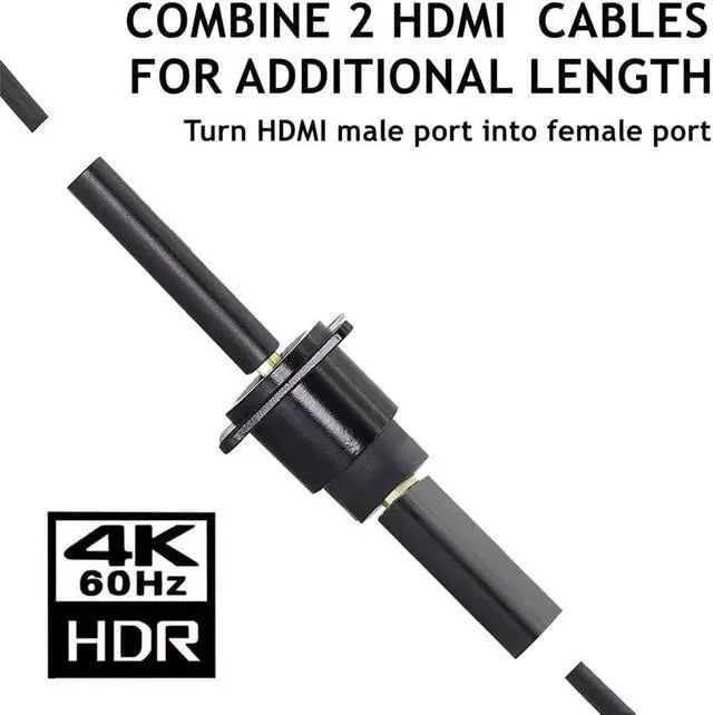 Alt view image 3 of 5 - PENGLIN 5PCS HDMI Panel Mount Adapter 4K@60Hz,HDMI 2.0 Panel Threaded Fixed Mount Coupler Female to Female for TV Monitor Projector