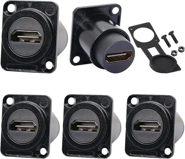 Main image of PENGLIN 5PCS HDMI Panel Mount Adapter 4K@60Hz,HDMI 2.0 Panel Threaded Fixed Mount Coupler Female to Female for TV Monitor Projector