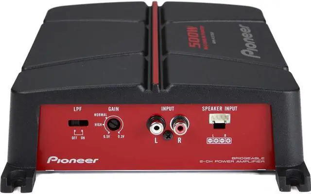 Alt view image 3 of 3 - Pioneer GM-A3702 2-Channel Bridgeable Amplifier ,Black/red