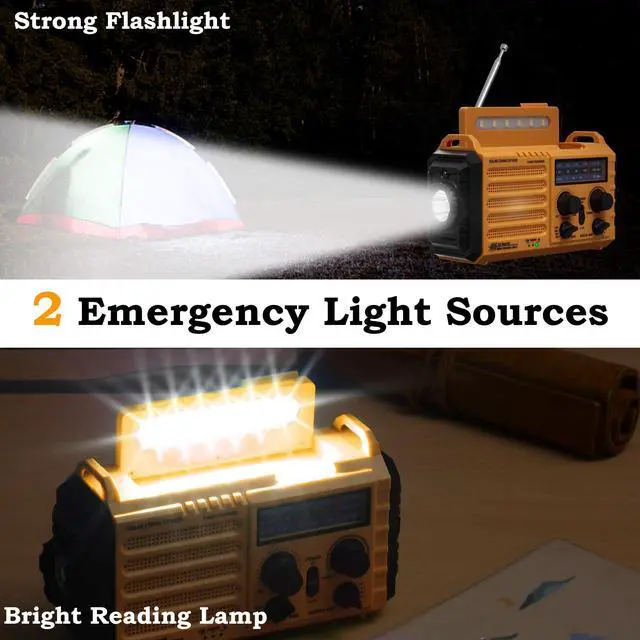 Alt view image 4 of 5 - PPLEE Easy to Set Alarm Clock + Portable Emergency Solar Hand Crank Weather Radio