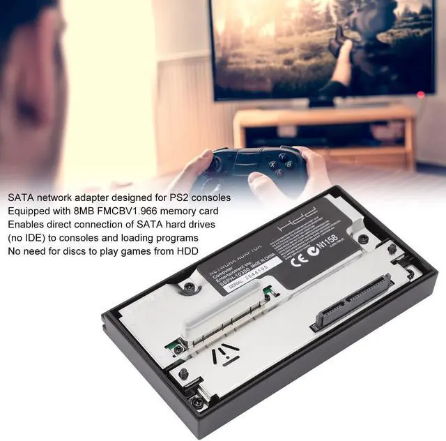 Alt view image 2 of 5 - SATA Interface Network Adaptor, for PS2 Game Console, HDD Hard Disk Adapter, with 8MB FMCB V1.966 Memory Card, Supports 2TB SATA HDDs, Anti Interference