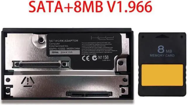 Alt view image 5 of 5 - SATA Interface Network Adaptor, for PS2 Game Console, HDD Hard Disk Adapter, with 8MB FMCB V1.966 Memory Card, Supports 2TB SATA HDDs, Anti Interference