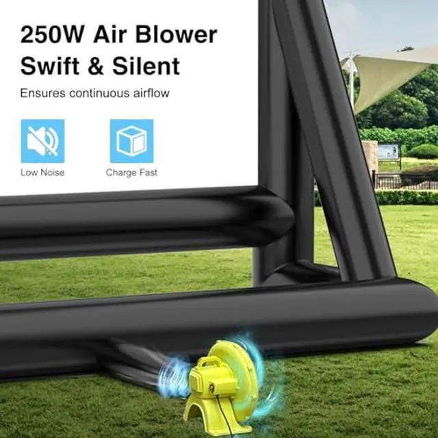 Alt view image 4 of 5 - PPXIA 19FT Inflatable Projector Screen, Blow Up Projection Screen with Air Blower, Home Theater for Movie Nights, Inflatable Movie Screen Outdoor Backyards Pool BBQ Party - Front/Rear Projection