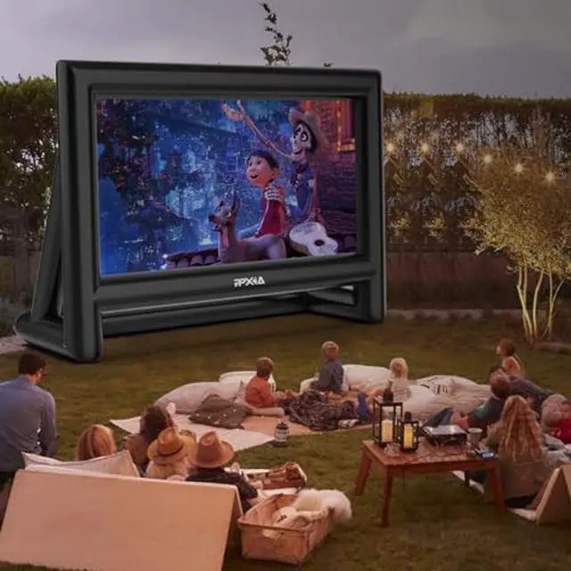 Alt view image 3 of 5 - PPXIA 19FT Inflatable Projector Screen, Blow Up Projection Screen with Air Blower, Home Theater for Movie Nights, Inflatable Movie Screen Outdoor Backyards Pool BBQ Party - Front/Rear Projection