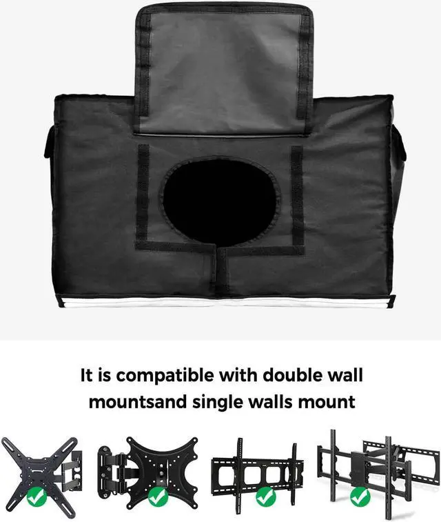Alt view image 4 of 5 - Outdoor TV Cover Waterproof and Weatherproof, Solid White Outside TV Cover for 70 to 75 inch LCD LED, Shield TV Display Screen Protector