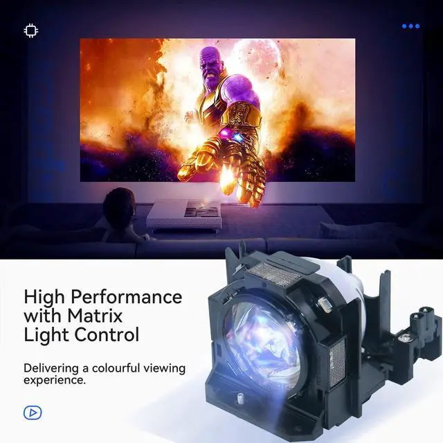 Alt view image 4 of 5 - Pugody ET-LAD60 LAD60W Replacement Projector Lamp Bulb for Panasonic PT-D5000 D6000 D6710 DW6300 DZ6700 EL DZ6700L U DZ6710 EL UL DW530E U DX500E U DZ570E U DZ770EK ES DZ770ELK ELS LK DW740LS DX810LS