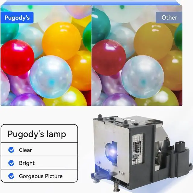 Alt view image 3 of 5 - Pugody AN-XR10L2 Quality Replacement Projector Lamp Bulb for Sharp PG-MB50XL PG-MB50X-L DT-510 XR-10S0L XR-10SL XR-10XL XR-10X-L XR-11XCL XR-11XC-L with Housing