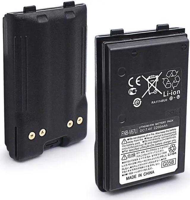 Alt view image 2 of 5 - RaddioAcery FNB-V67Li 2200mAh Li-ion Battery for FT-250R FT-270R FT-60R HX-370S Vertex VX120 VX150 VX-160 VX180 VX-414 VX-424 VXA120