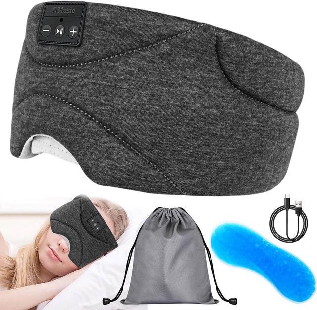 Main image of Sleep Mask with Bluetooth Headphones 24 White Noise, Ultra-Thin Speaker Cold Pack Blackout Bluetooth Eye Mask Sleep Headphones for Side Sleepers, Airplane, Travel, Cool Gadgets for Women Man (Black)