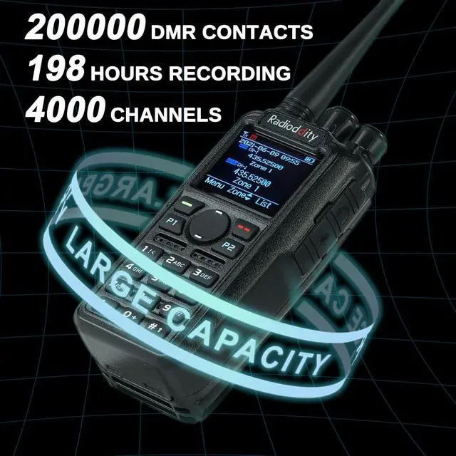 Alt view image 3 of 5 - Radioddity GD-AT10G DMR Handheld Ham Radio 10W Digital Analog Long Range (UHF Only) with GPS APRS, 3100mAh Rechargeable Battery, Work with Hotspot Black