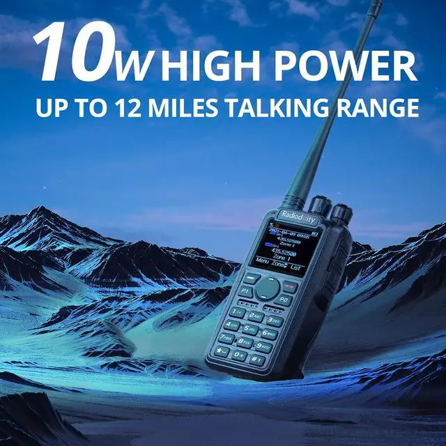 Alt view image 2 of 5 - Radioddity GD-AT10G DMR Handheld Ham Radio 10W Digital Analog Long Range (UHF Only) with GPS APRS, 3100mAh Rechargeable Battery, Work with Hotspot Black