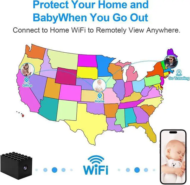 Alt view image 4 of 5 - Wireless Wifi Camera,Battery Block camera HD1080P Battery Security Camera,Smart Home camara,Pet Camera,Baby Monitor with Night Vision,Motion Detection,Cloud Storage for Security with iOS Android APP