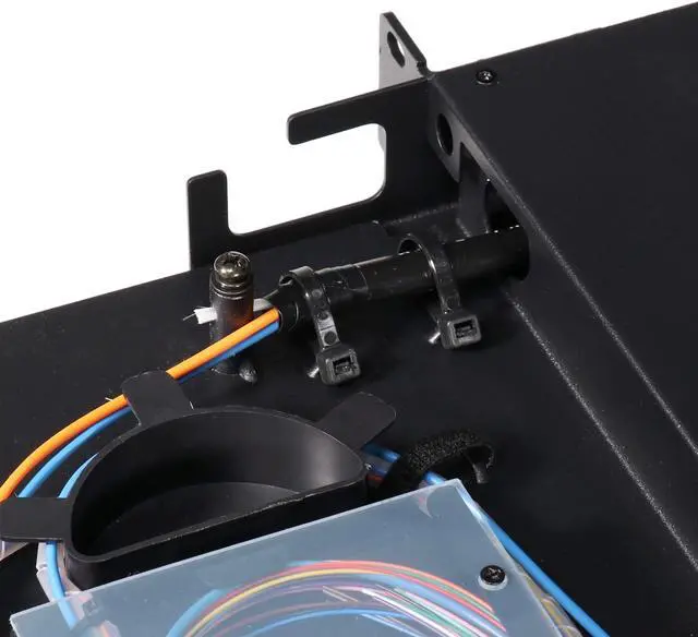 Alt view image 4 of 5 - Fiber Optic Patch Panel, Rack Mount, 1 RU, Includes 2 SC Singlemode and 2 SC Multimode Adapter Plates, Includes Splice Trays, Up to 24 Fiber Capacity