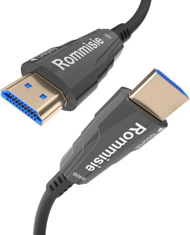 Main image of Rommisie 4K HDMI 300FT Cable Fiber Optic, HDMI 2.0,18Gbps 4K@60Hz (4:4:4 HDR10 HDCP2.2 ARC CEC) Ultra HD One-Direction Cord Ethernet Audio Return Compatible with UHD TV Monitor Laptop Xbox PS4/PS5 ect
