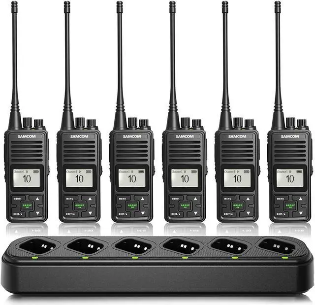 Main image of SAMCOM FPCN10A Two Way Radios with Charging Station, 3000mAh Super Power Battery 2 Way Radios Walkie Talkies, 6 Pcs Heavy Duty Programmable UHF Handheld Radios with 6-in1 Charger Gang