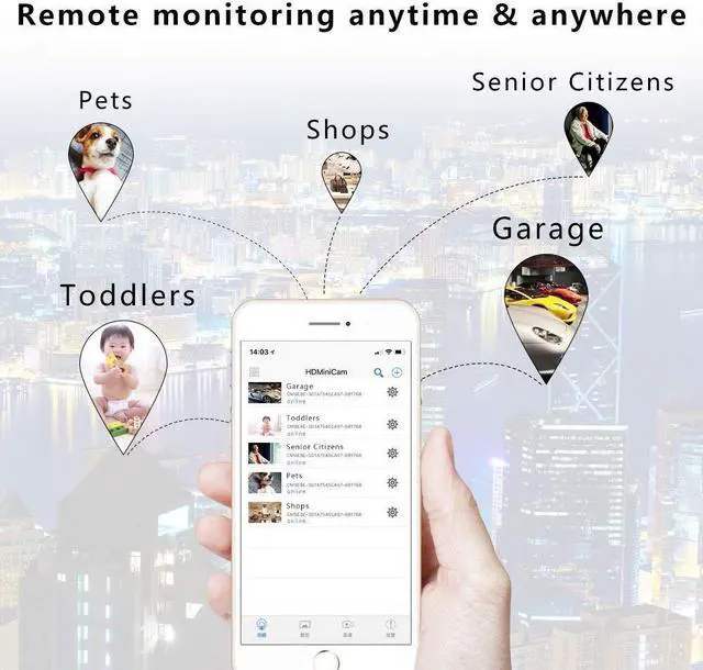 Alt view image 2 of 5 - Hidden Spy Camera WiFi Mini Wireless Small Cameras Home Security Nanny Cam Security Camera Indoor Outdoor 1080P HD Camera,Smart Camera Surveillance Camera No Need WIFI Camera Body Dog Room Camera