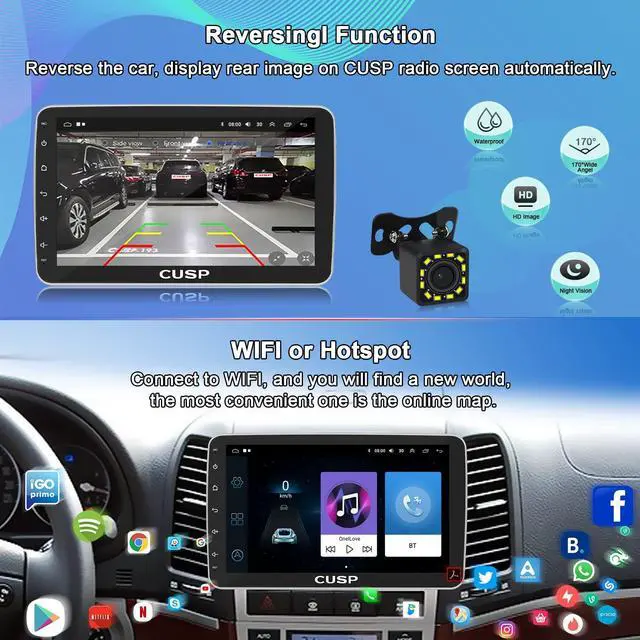 Alt view image 4 of 5 - 10.1 Inch Android Car Stereo Radio GPS with Manual Rotation 360 Universal Multimedia Player, Up & Down, Left & Right,1280X720 QLED Screen with Car Play and Android Auto,FM Bluetooth in-Dash Kit