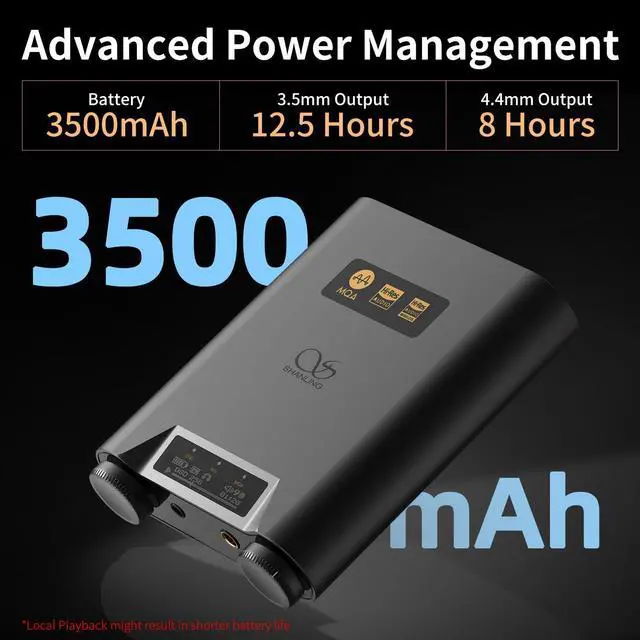 Alt view image 5 of 5 - SHANLING H5 Portable DAC/AMP,HiFi Music Player,Headphone Amplifier,Dual AK4493SEQ DAC,768kHz / 32bit, DSD512,Bluetooth 5.0,840@32O Output,MQA Full Decoder,3.5/4.4mm,Optical/USB/Coaxial (Titanium)