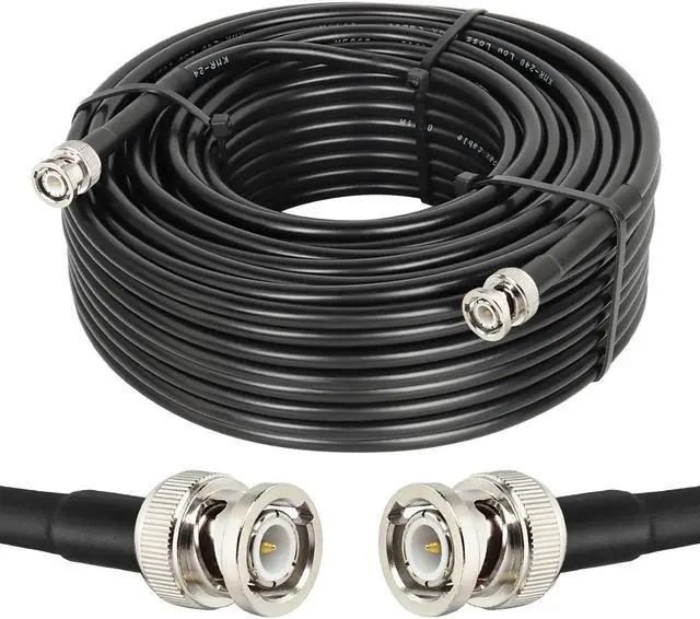 Main image of MOOKEERF BNC Male to BNC Male Coax Cable 100ft,50 Ohm BNC Cable,BNC Antenna Extension Cable,BNC to BNC Cable,Low Loss KMR240 Coaxial Cable with BNC Connectors