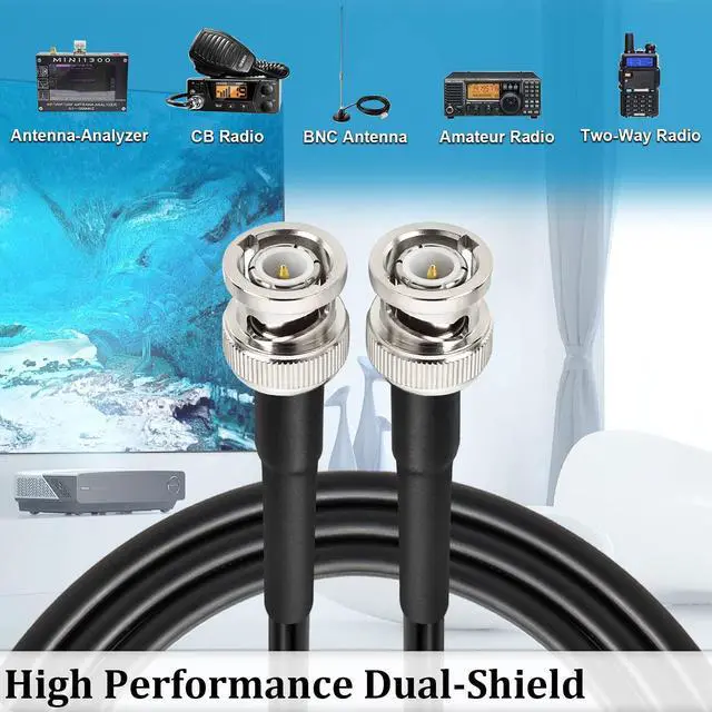 Alt view image 5 of 5 - MOOKEERF BNC Male to BNC Male Coax Cable 100ft,50 Ohm BNC Cable,BNC Antenna Extension Cable,BNC to BNC Cable,Low Loss KMR240 Coaxial Cable with BNC Connectors