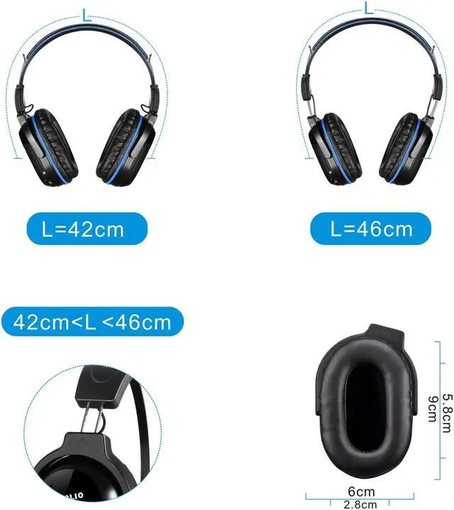 Alt view image 3 of 5 - SIMOLIO Infrared Headphones for Car DVD, Universal 2 Channel IR Headphones for Honda Odyssey, uConnect Chrysler Pacifica, Town & Country, GMC Yukon, Wireless Headphones for TV, Outdoor Movie (3 Pack)